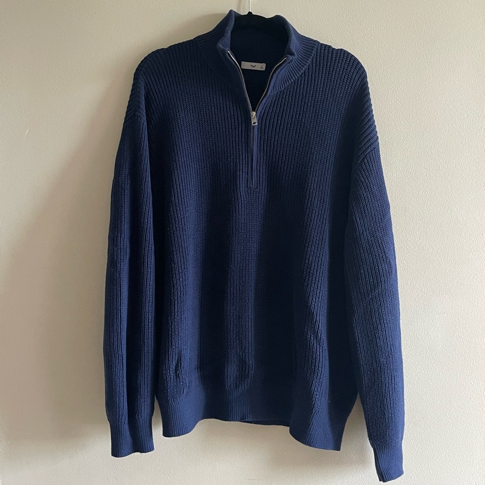 Aritzia TNA Blue Zip Sweater